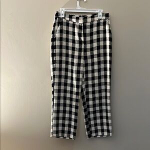 Zara Black and White Checkered Wide Leg Pants